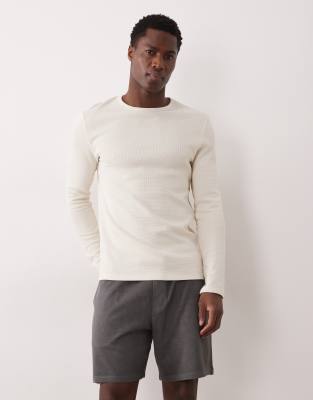 Oversize-Shorts aus Jersey in Anthrazit mit Gesäßtasche-Grau Grau M
