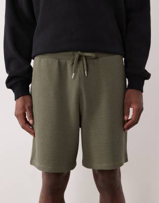 Oversize-Shorts aus Jersey in Anthrazit mit Waffelstruktur-Grau Grau XL