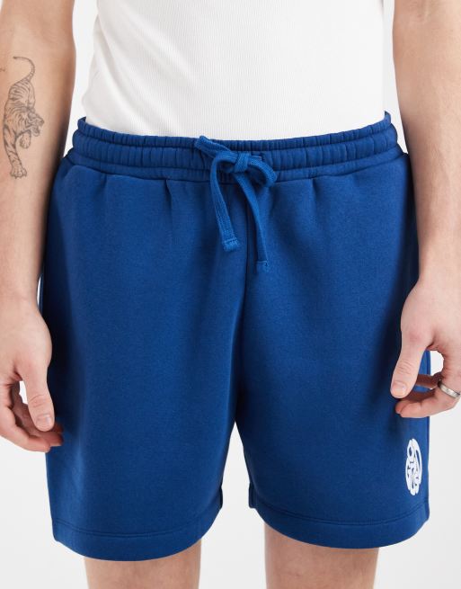 ASOS DESIGN – Oversize-Shorts aus Jersey in Blau mit Grafikprint, 5 von 5