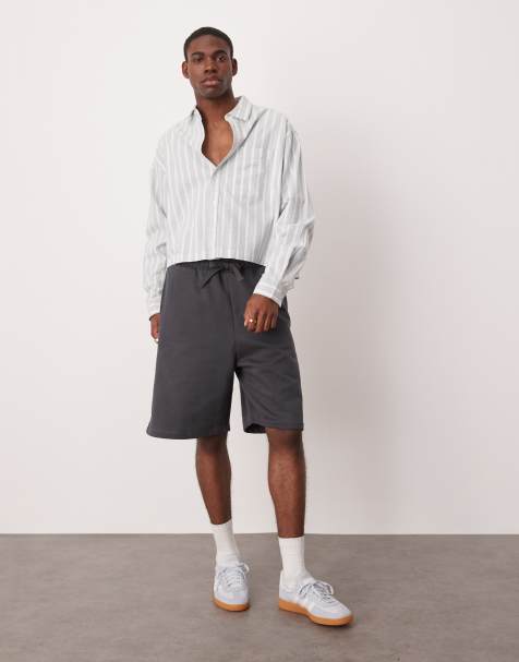 ASOS DESIGN – Oversize-Shorts aus schwerem Stoff in Anthrazit, 400 g/m² - view 1