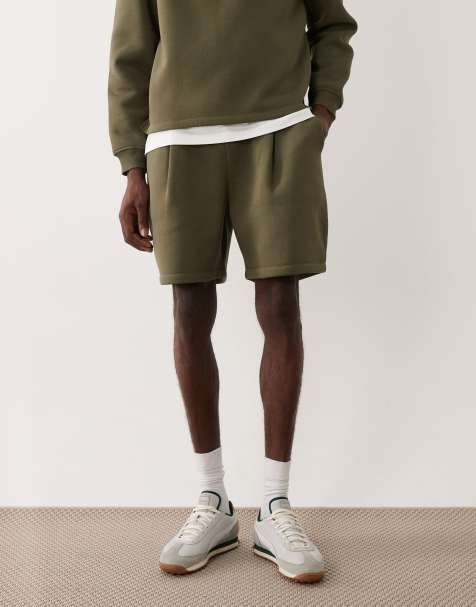 ASOS DESIGN – Oversize-Shorts in Grün mit Bundfalten, Kombiteil - view 1