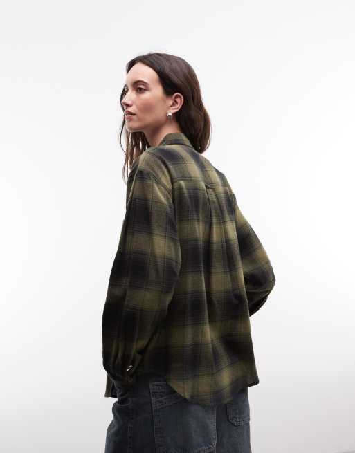 ASOS DESIGN oversize skjorta i grön ruta, 4 av 4