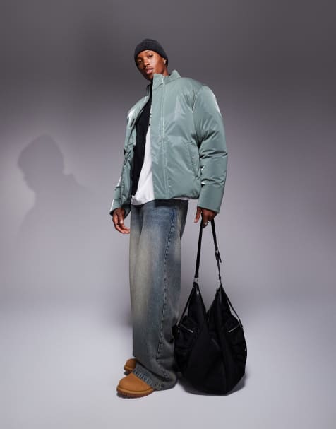 ASOS DESIGN – Oversize-Steppjacke mit Metallic-Optik - view 1