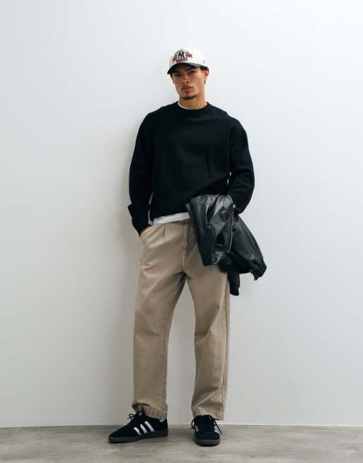 ASOS DESIGN oversize stickad tröja i svart, 2 av 5