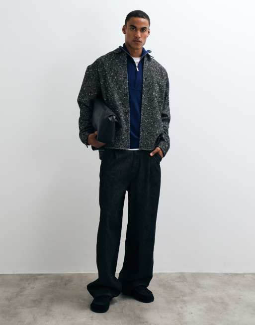 ASOS DESIGN oversize stickad tröja med ståkrage och dragkedja i koboltblå, 5 av 5