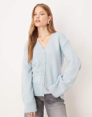 ASOS DESIGN - Oversize-Strickjacke in Blau