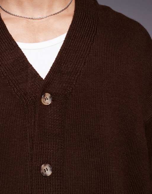 ASOS DESIGN – Oversize-Strickjacke in Braun, 2 von 4