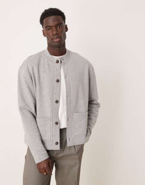 ASOS DESIGN – Oversize-Strickjacke in meliertem Grau - view 1