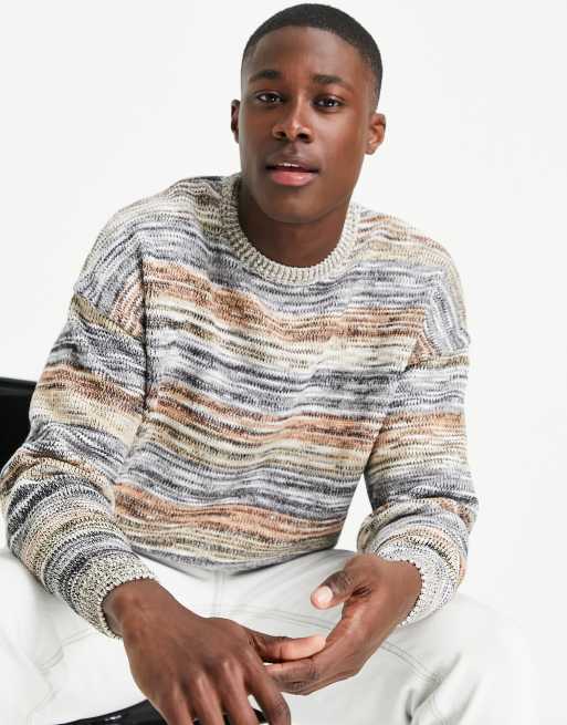 ASOS DESIGN – Oversize-Strickpullover aus Garn im Spacedye-Design