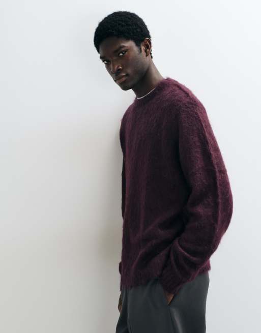 ASOS DESIGN Oversize-Strickpullover aus Mohair in Burgunderrot, 4 von 5