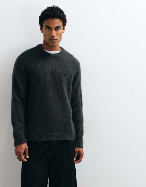 ASOS DESIGN Oversize-Strickpullover aus Mohair in Dunkelgrün, 3 von 5