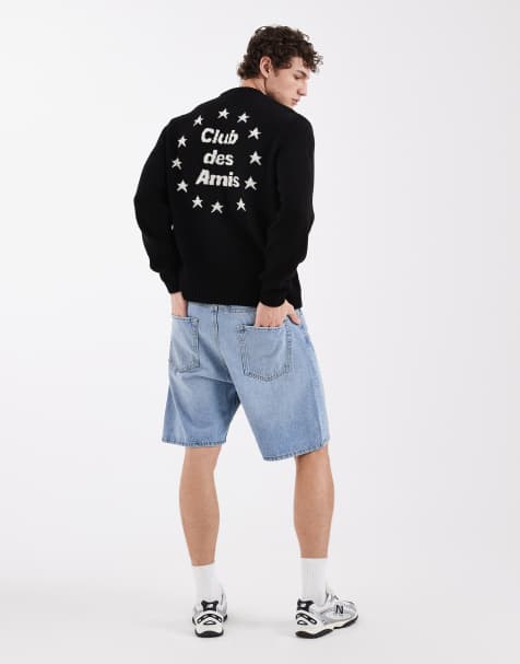 ASOS DESIGN – Oversize-Strickpullover in Schwarz mit Stickerei - view 1