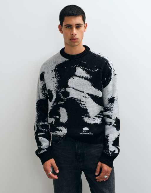 ASOS DESIGN Oversize-Strickpullover in Schwarz-Weiß, 2 von 5