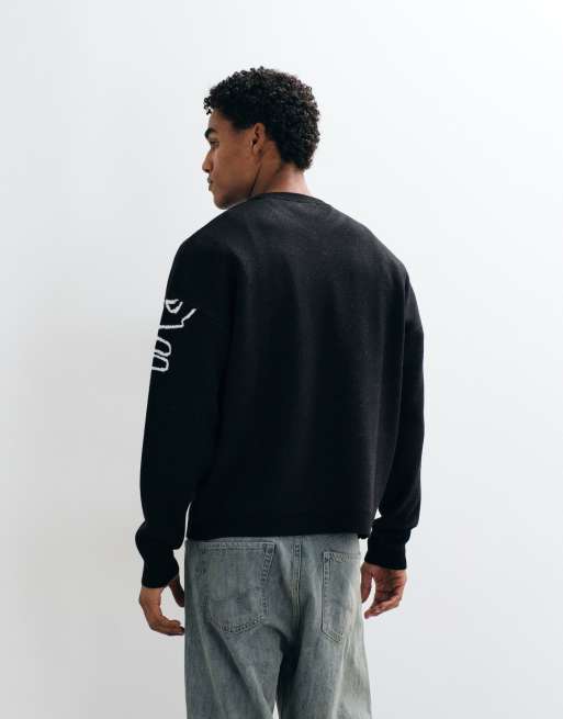 ASOS DESIGN Oversize-Strickpullover mit Rundhalsausschnitt und Rückenprint, 5 von 5