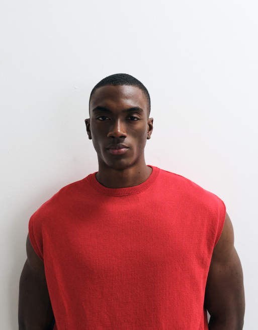 ASOS DESIGN – Oversize-Strickpullunder in Rot mit Rundhalsausschnitt, 2 von 5