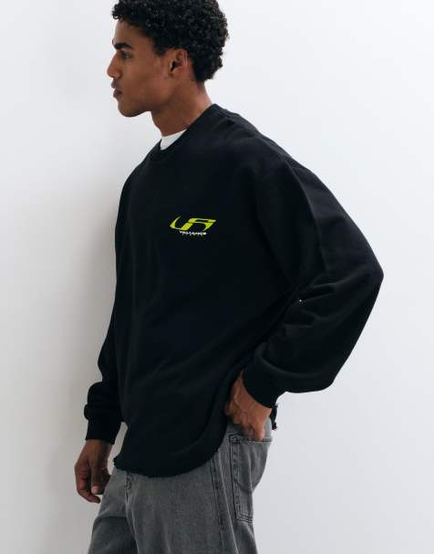 ASOS DESIGN Oversize-Sweat-Kombiteil mit gerundetem Rohsaum in Schwarz - view 1