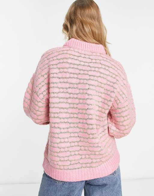 ASOS DESIGN sweater with cloud pattern in pink