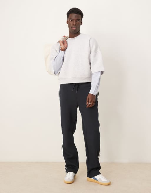 ASOS DESIGN – Oversize-Sweatshirt in Grau meliert mit überschnittenen Schultern und Ärmeln im Hemdenstil, 2 von 4