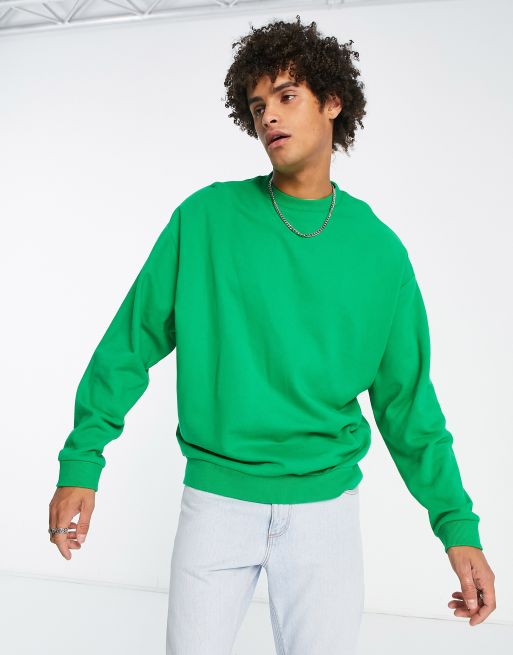 ASOS DESIGN Oversize Sweatshirt in Hellgrun ASOS