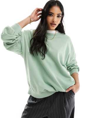 ASOS DESIGN - Oversize-Sweatshirt in verwaschenem Grün