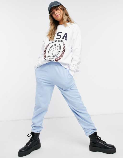 ASOS DESIGN Oversize Sweatshirt in WeiB mit USA Baseball Print ASOS