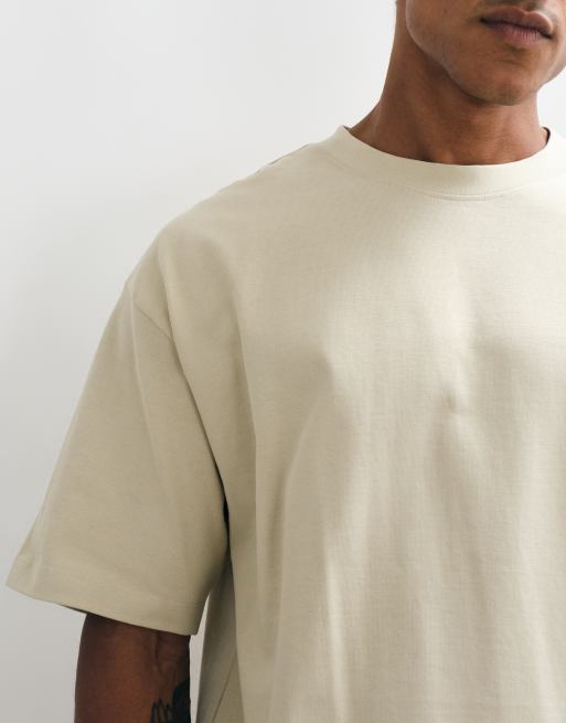 ASOS DESIGN Oversize-T-Shirt aus extra schwerem Stoff in Stein, 3 von 10