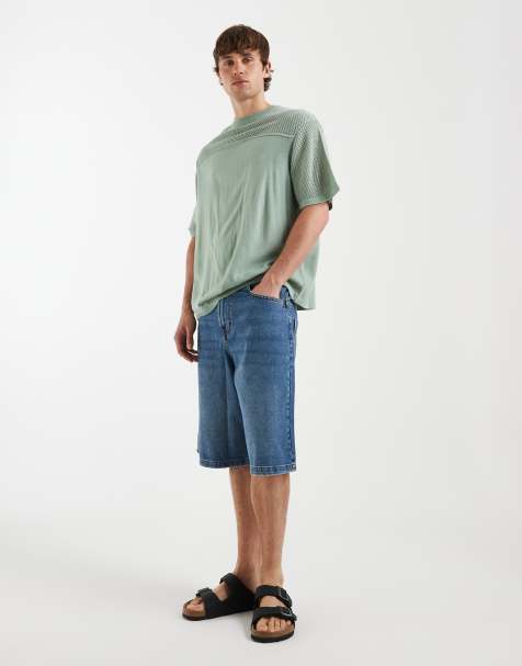 ASOS DESIGN – Oversize-T-Shirt aus Häkelstrick in Salbeigrün - view 1
