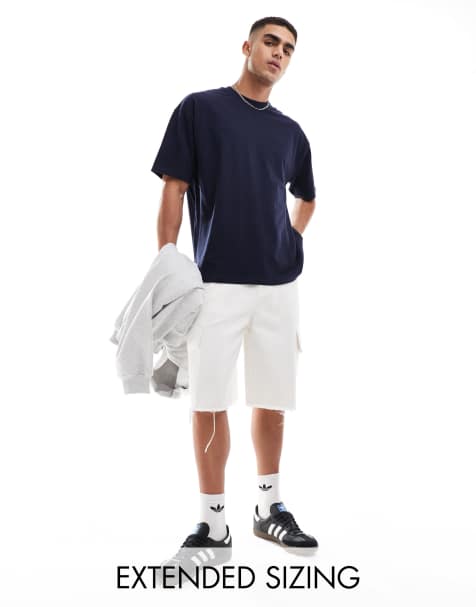 ASOS DESIGN – Oversize-T-Shirt aus Pikee in Marineblau - view 1
