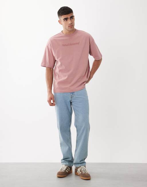 ASOS DESIGN – Oversize-T-Shirt aus schwerem Stoff in grauer Waschung mit Text-Print, 2 von 5