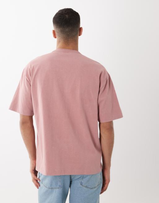 ASOS DESIGN – Oversize-T-Shirt aus schwerem Stoff in grauer Waschung mit Text-Print, 5 von 5
