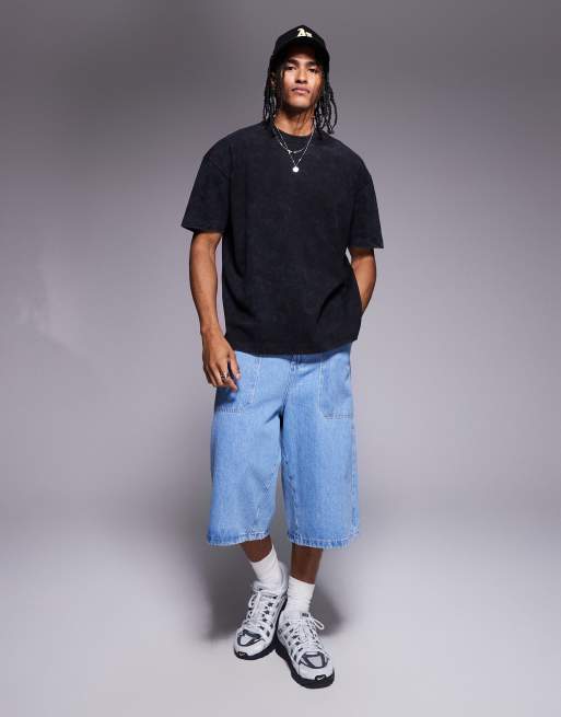 ASOS DESIGN – Oversize-T-Shirt aus schwerem Stoff in verwaschenem Schwarz  , 4 von 4