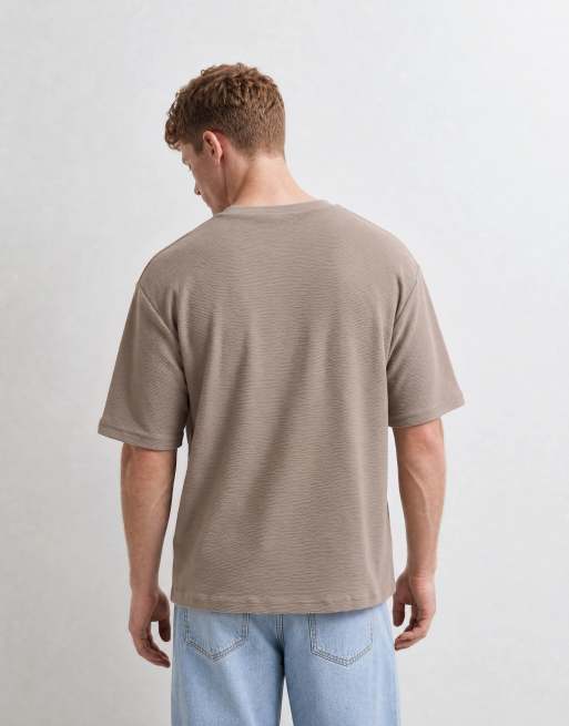 ASOS DESIGN – Oversize-T-Shirt aus superschwerem Stoff in Beige mit Struktur, 10 von 10