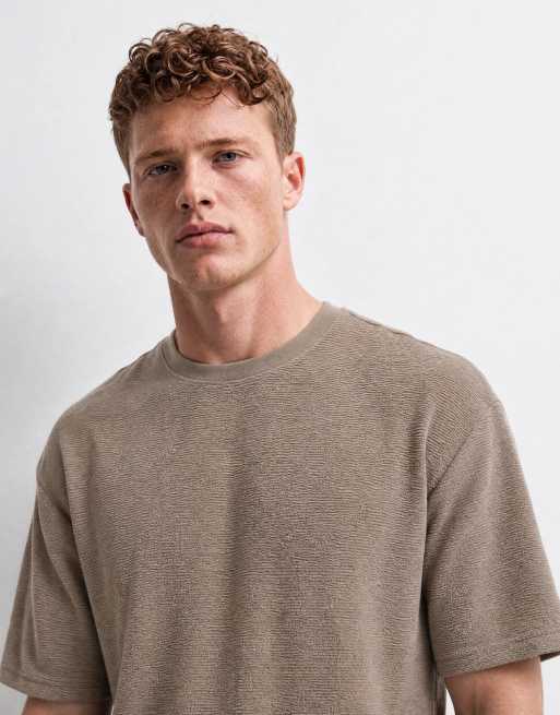 ASOS DESIGN – Oversize-T-Shirt aus superschwerem Stoff in Beige mit Struktur, 8 von 10