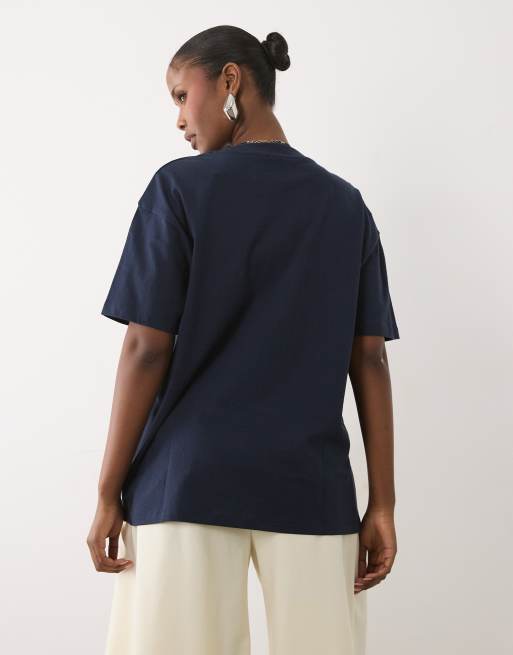 ASOS DESIGN oversize T-shirt granatowy, 3 z 4