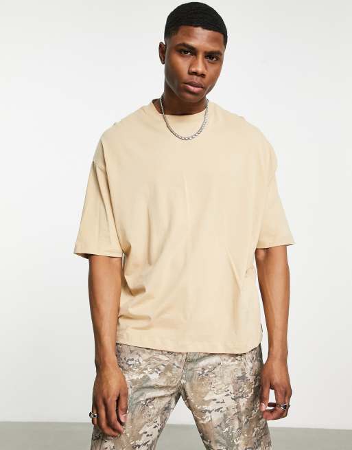 ASOS DESIGN – Oversize-T-Shirt in Beige mit „Tokyo”-Cityprint hinten, 2 von 4