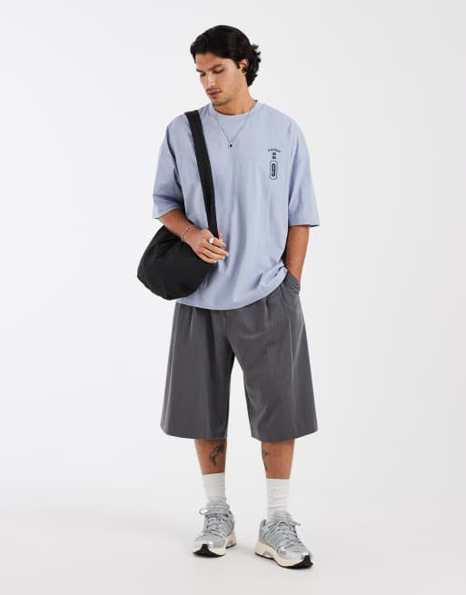 ASOS DESIGN – Oversize-T-Shirt in Blau mit Drachen-Grafik, 3 von 5