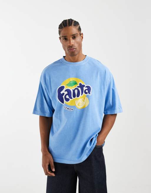 ASOS DESIGN – Oversize-T-Shirt in Blau mit „Fanta Lemon“-Print, 3 von 5