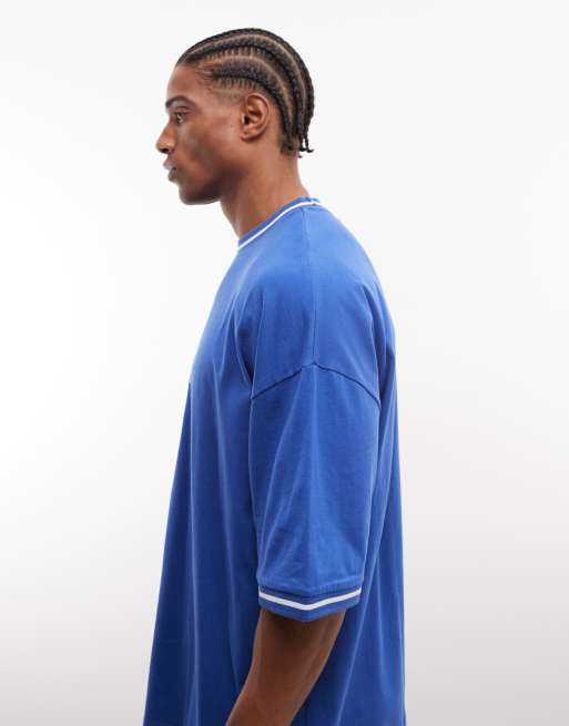 ASOS DESIGN – Oversize-T-Shirt in Blau mit „Italia“-Fußball-Print, 4 von 5