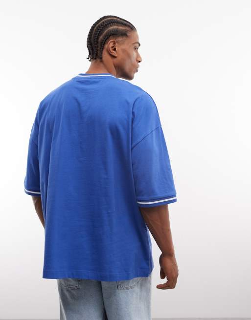 ASOS DESIGN – Oversize-T-Shirt in Blau mit „Italia“-Fußball-Print, 5 von 5
