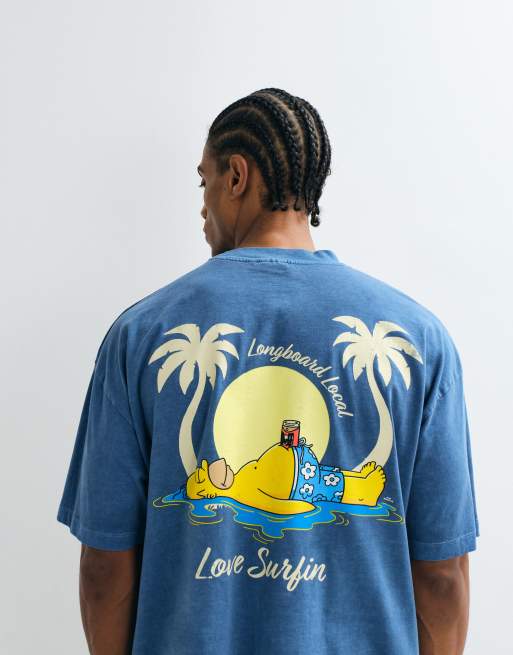 ASOS DESIGN – Oversize-T-Shirt in Blau mit „Simpsons“-Print, 3 von 5