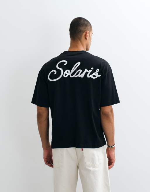 ASOS DESIGN Oversize-T-Shirt in Boxy-Passform mit hohem Sommerbund in Schwarz, 3 von 5