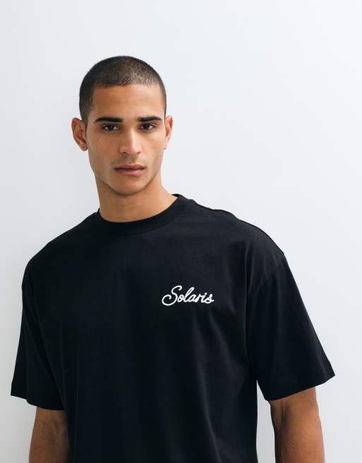 ASOS DESIGN Oversize-T-Shirt in Boxy-Passform mit hohem Sommerbund in Schwarz, 4 von 5