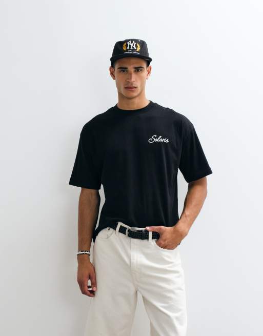 ASOS DESIGN Oversize-T-Shirt in Boxy-Passform mit hohem Sommerbund in Schwarz, 5 von 5