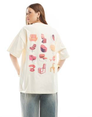 ASOS DESIGN - Oversize-T-Shirt in Braun mit Band-Grafikprint im Stil der 70er-Brown