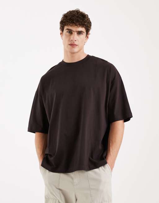 ASOS DESIGN – Oversize-T-Shirt in Braun mit Miami-Print auf dem Rücken, 3 von 5