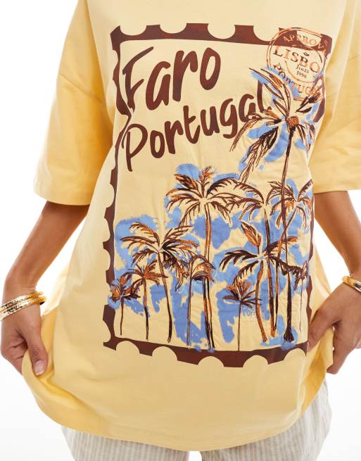 ASOS DESIGN – Oversize-T-Shirt in Buttermilch-Gelb mit Stempel-Print, 4 von 4