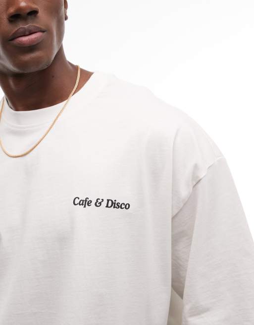 ASOS DESIGN – Oversize-T-Shirt in Cremeweiß mit DJ-Print, 3 von 5