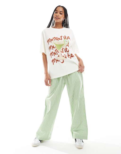 ASOS DESIGN – Oversize-T-Shirt in Cremeweiß mit Margarita-Grafik, 2 von 4