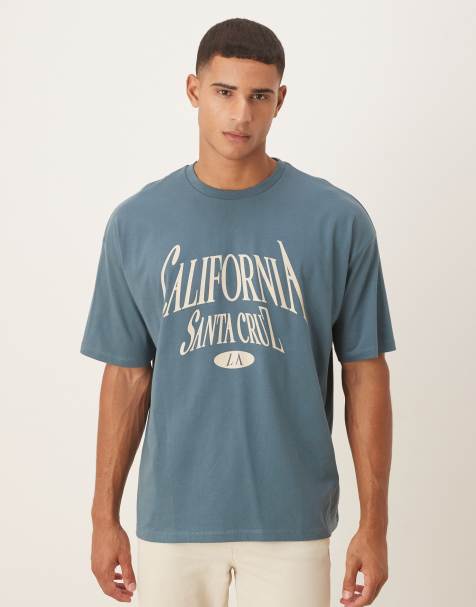 ASOS DESIGN – Oversize-T-Shirt in Dunkelgrau mit City-Print - view 1