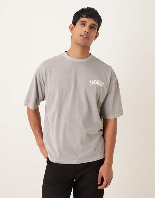 ASOS DESIGN – Oversize-T-Shirt in Grau mit Pokémon-Print und Unisex-Schnitt, 3 von 5